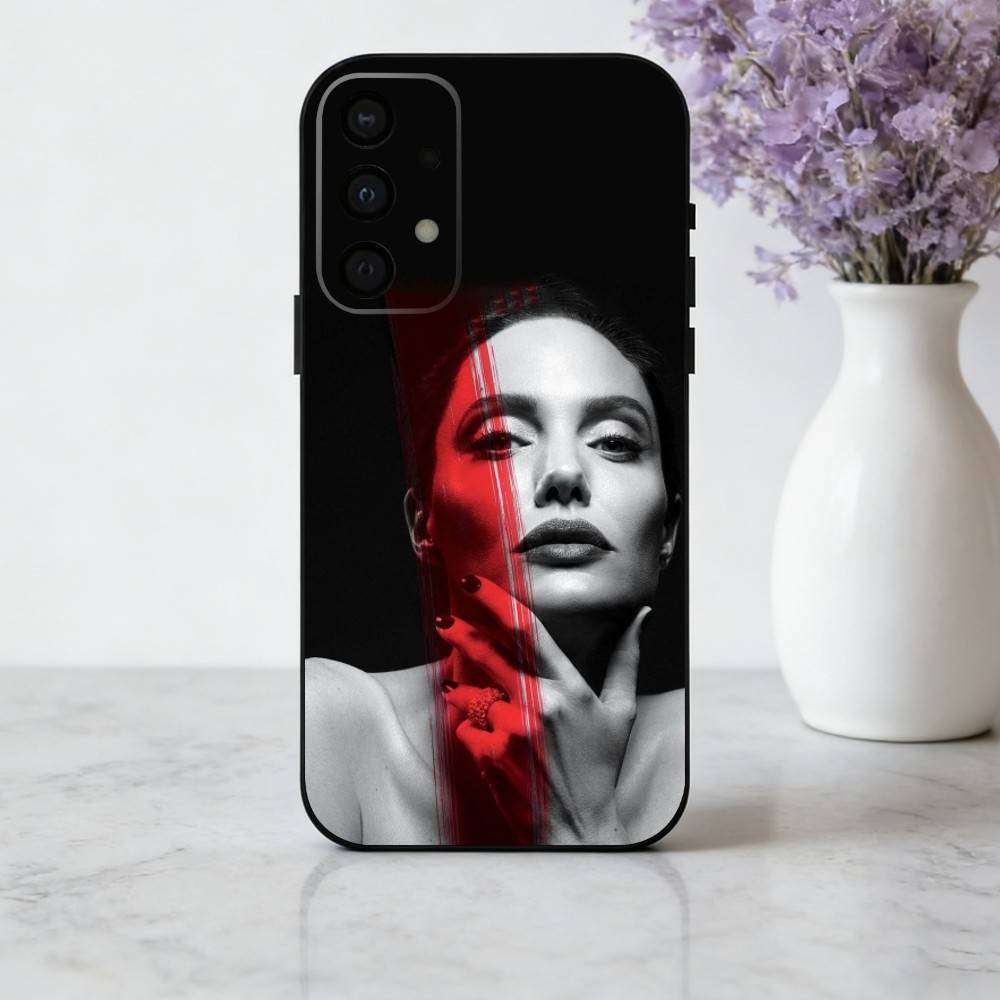 Bold A-Angelina J-Jolie Actress Phone Case For Samsung Galaxy A73,A72,A71,A70,A53,A52,A51,Others Soft Black Cover