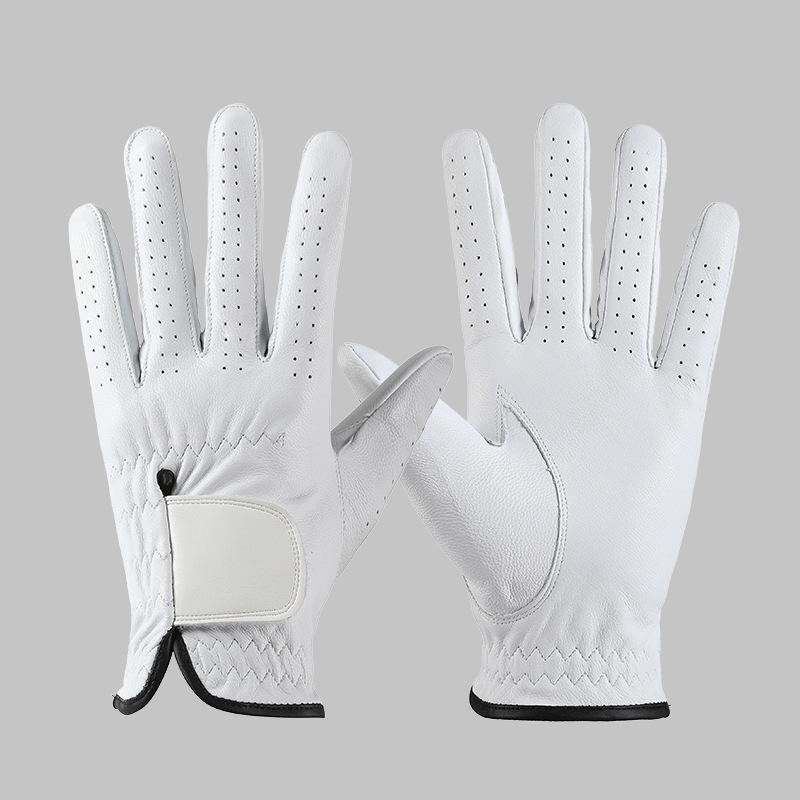 

Уличные перчатки для гольфа из импортной овчины, противоскользящие, износостойкие, дышащие, мужские, для левой руки, одинарные кожаные спортивные перчатки - White