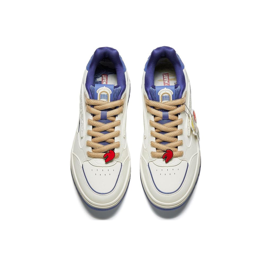 New POP MART X Anta Molly Anti Slip Wear Resistant Low Top Skateboard Shoes Women's White Blue 122518068X-1