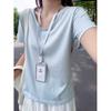 Snowflake Cotton Is Not Stuffy and Sweaty, U-neck Thin Short-sleeved Women's Summer Casual Loose Bottoming Shirt with a Top Inside, Lazy Wind T-shirt