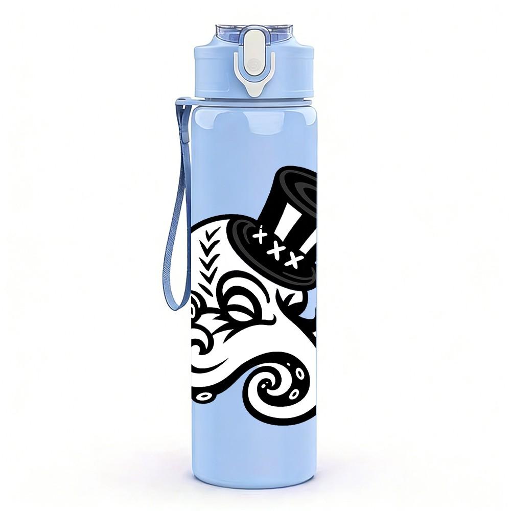 1PC Octopus Tentacle Pattern 750ml Color Plastic Sports Water Bottle Leakproof Flip Straw Lid Suitable for Sports Office Home Use