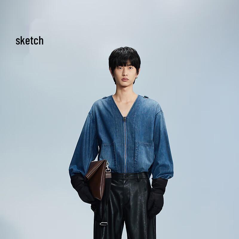 

Men s Collarless Cotton Jacket M