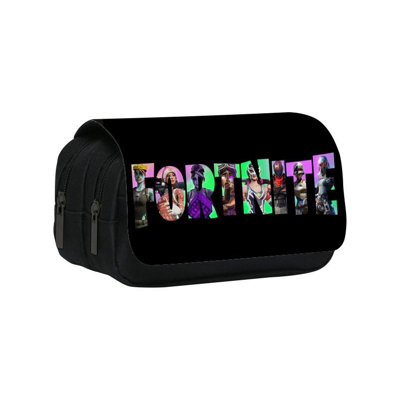 Fortnite Stifteetui mit großem Fassungsvermögen Activity Stifttasche Cartoon-Aufdruck Klappe Schreibtisch-Etui Niedliche Anime-Taschen Schülerbedarf Geschenk Spielzeug