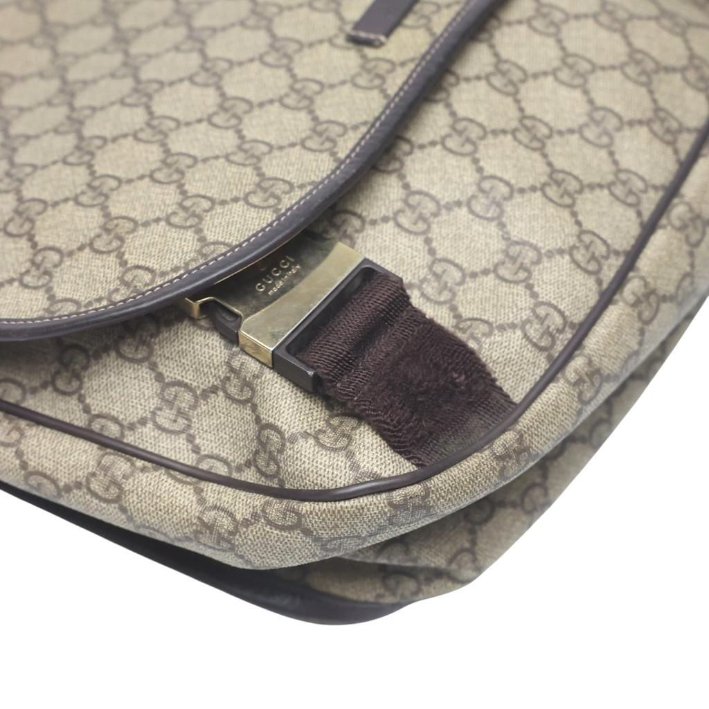 GUCCI GG plus GG Supreme Shoulder Bag GG Supreme Canvas Brown 201732 002122 Used