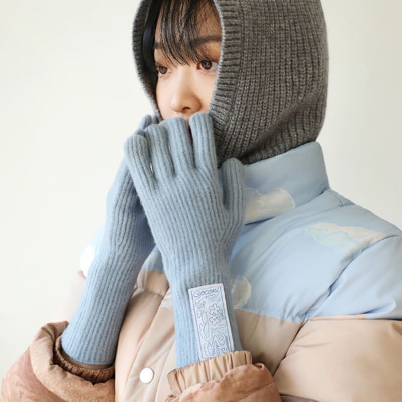 GOCORI KITTEN FINGER HOLE GLOVES - INDIE BLUE