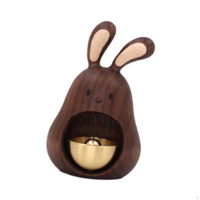 Wood Doorbell Ornament Bell Pendant Home Furnishing,Crafts,Gift,Hanging Bell,Rabbits Decor for