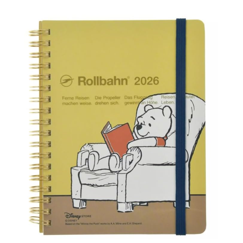 Delfonics Winnie the Pooh, Piglet, and Eeyore Rollbahn Diary L Planner 2026 (Reiwa 8) Monday Start Disney Store