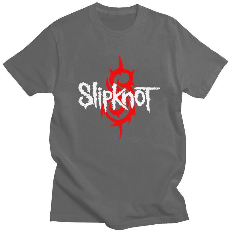 Custom Trendy Slipknots T Shirt Men Short Sleeves Pure Cotton Tshirt Heavy Metal Rock Music Gift Tee Tops Fashion Tshirts