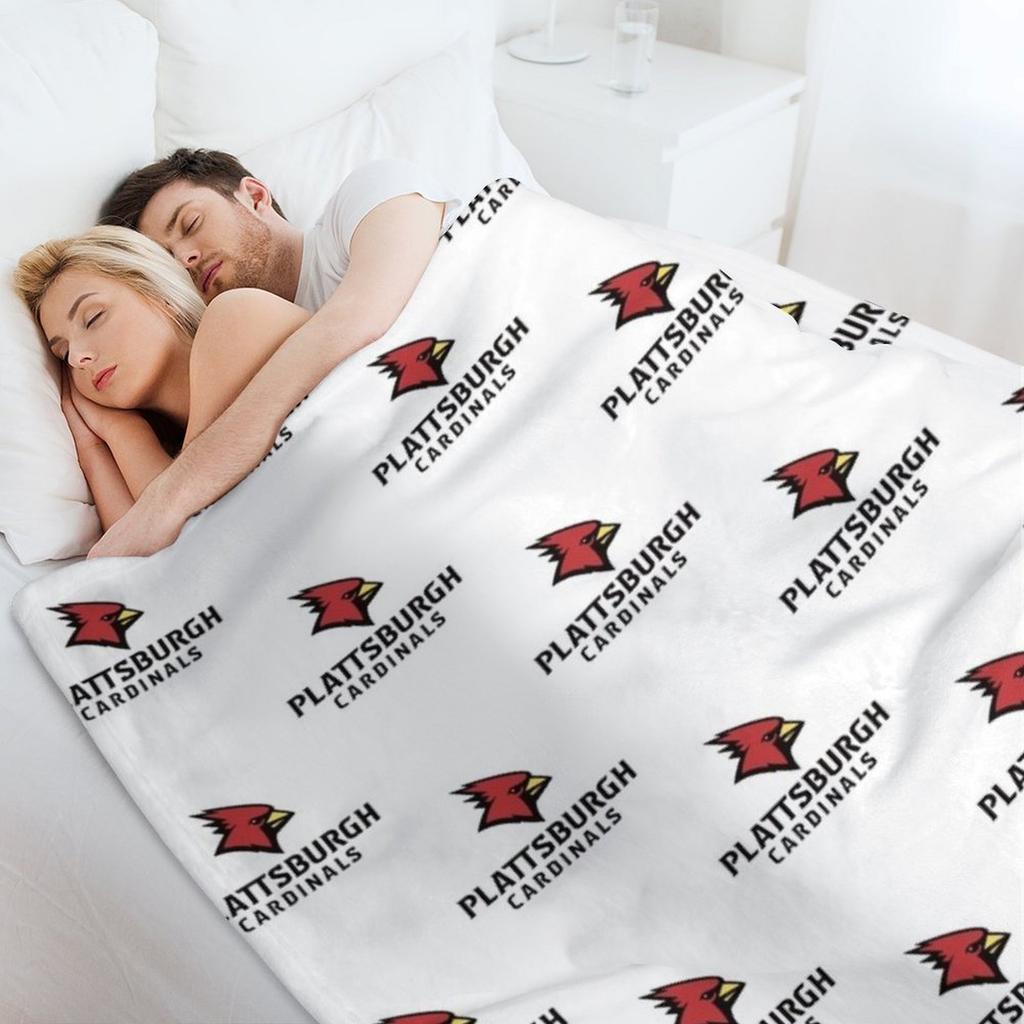 Plattsburgh Red Hawks Throw Blanket Soft Plaid Bed Fashionable Decorative Sofa Single Blankets