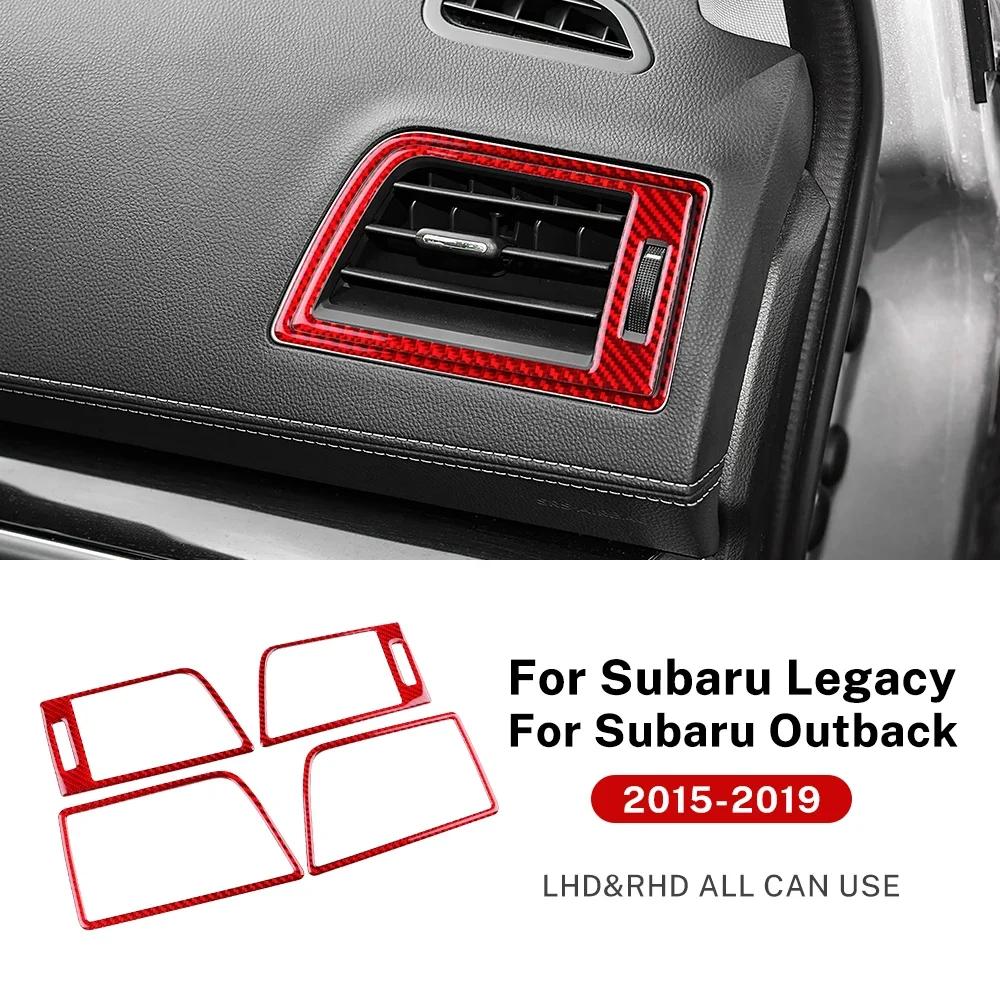 LHD RHD Car trument Air Outlet Real Soft Carbon Fiber Sticker for Subaru Legacy Outback 2015 2016 2017 2018 Accessories