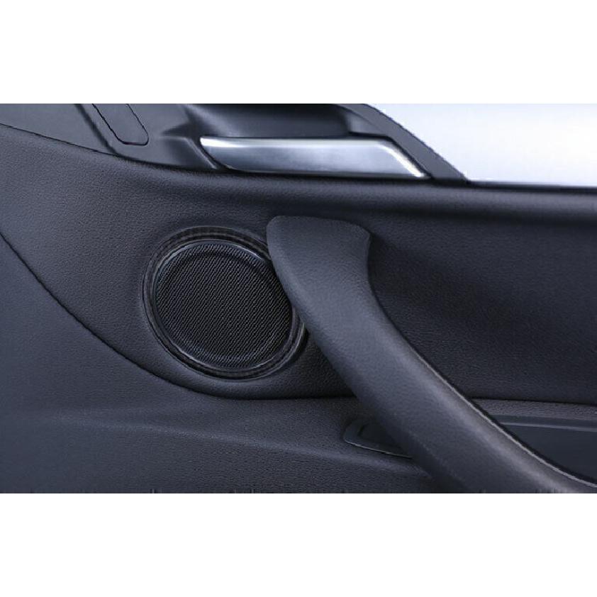 For BMW X1 X2 F48 2016-2022 Carbon Fiber Inner Door Speaker Sound Ring Trim 6PCS