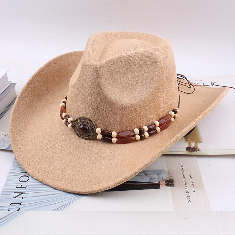Western Cowboy Style Tibetan Fashion Top Hat Autumn/Winter New Collection Deer Skin Velvet Large Edge Riding Hat