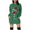 Women's Fashion Christmas Hoodie Bag Hip Pocket Print Hoodie Fashion Dress