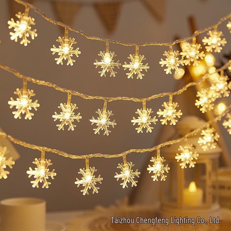 LED Snowflake Reindeer Star String Lights for Festive Room Decoration