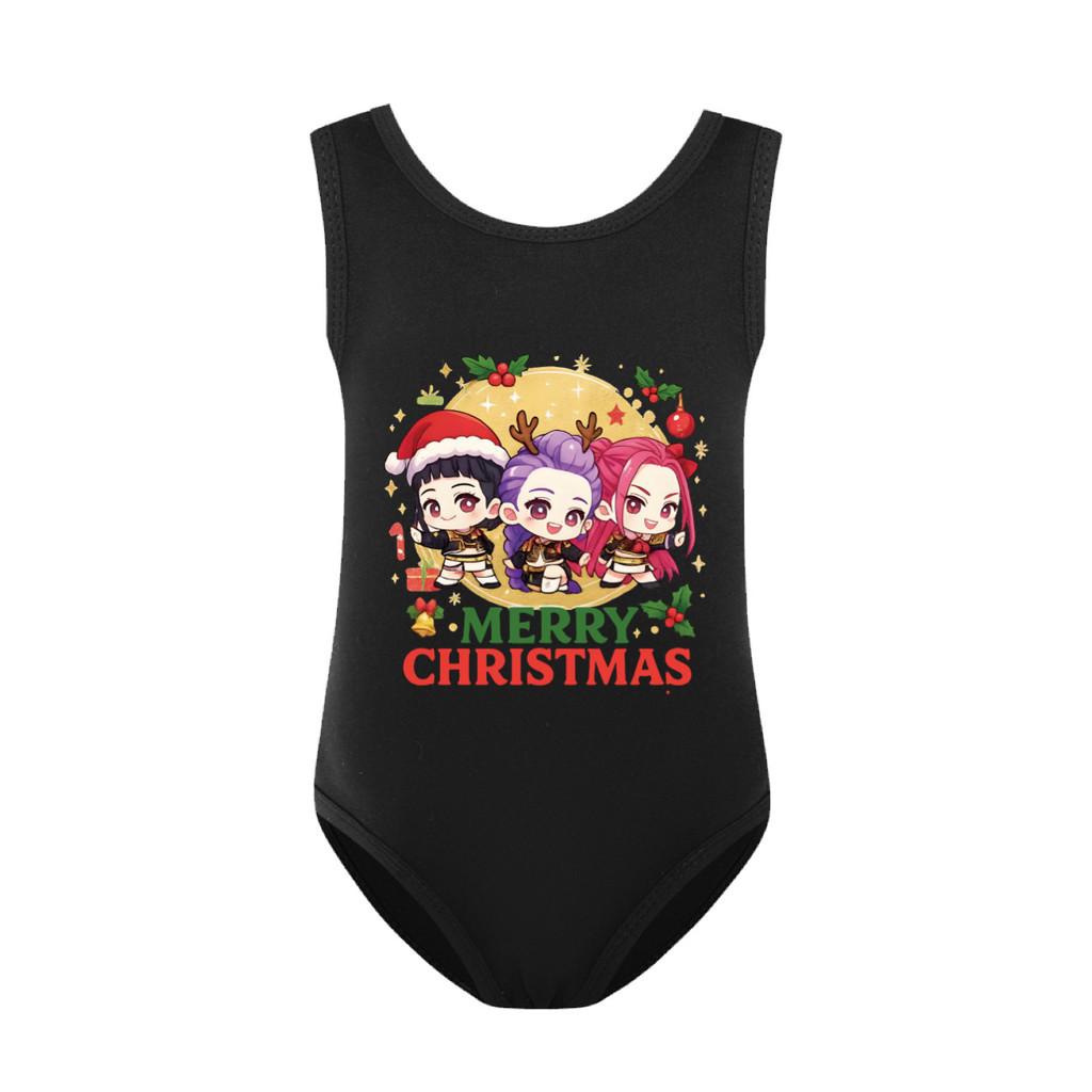 

Детский купальник с мультяшным аниме K-pop принтом, рождественский купальник с оборками, цельный купальный боди 120cm