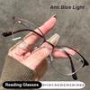 0+1.0+1.5+2.0+2.5+3.0+3.5+4.0 Cat Eye Reading Glasses Anti Blue Light Metal Eyeglass Frame Trendy See Far Presbyopia Glasses