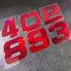 1pc Red Laser Number 0-9 Motorcycle Stickers Waterproof for Fairing Helmet Scooter Bicycle Frame Top Tube Universal Vinyl Decals