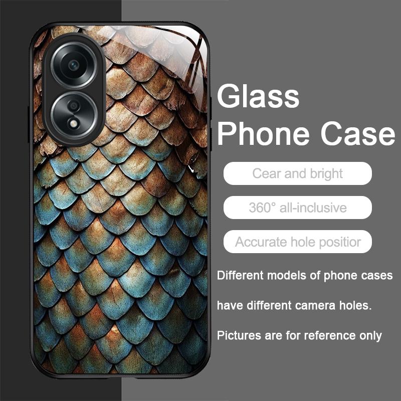 Art Black Golden Scale Texture Printed Tempered Glass Phone Case for Xiaomi 14 Pro+ 15 Ultra 15T 14T 13 12 11T Lite 10 5G Cover