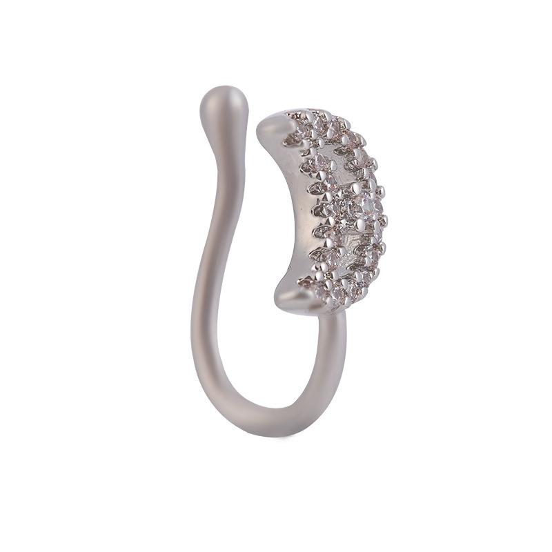 

Stainless steel nose ring nose clip jewelry, simple zirconia body piercing jewelry, nose ring