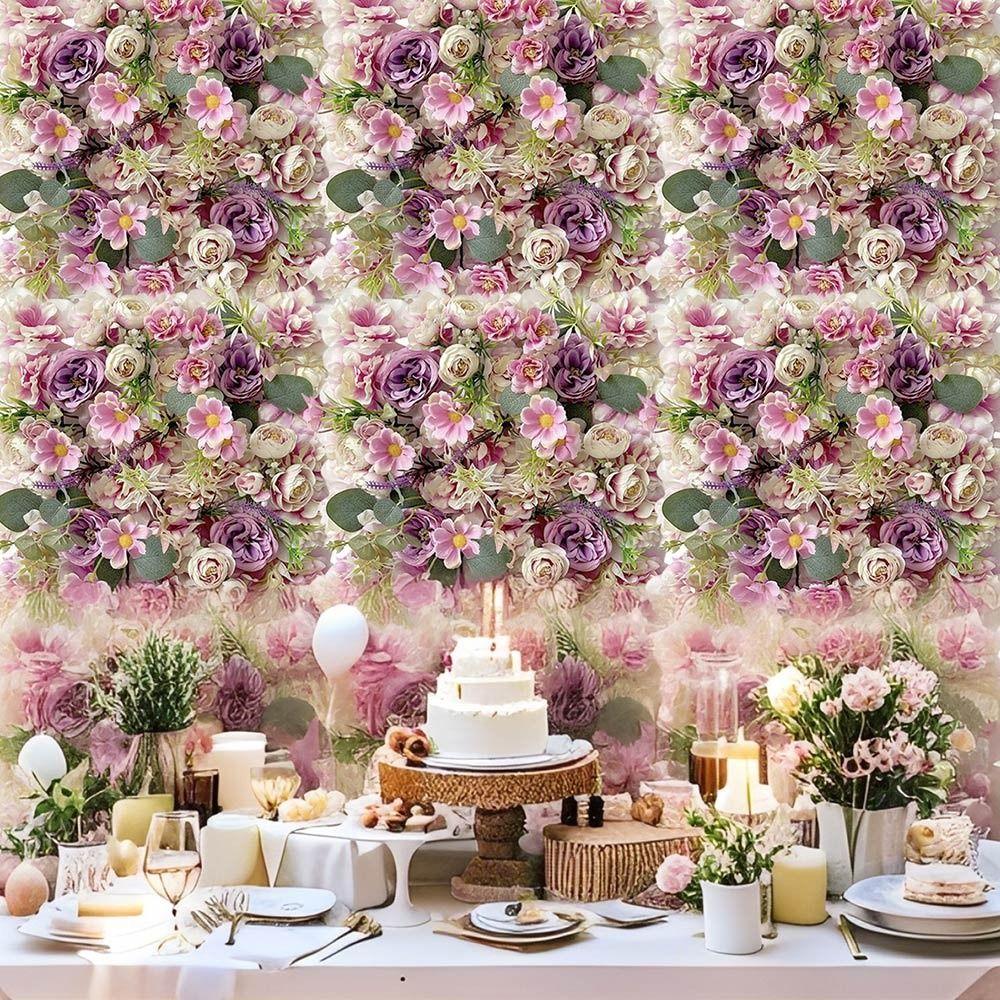 Background Wall Artificial Rose Flower Wall Multicolor Hydrangea Flower Panel Gift