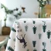 Tablecloth Fresh Green Tree Fawn Washable Coffee Dinner Comfortable Table Cloth For Christmas Wedding Banquet