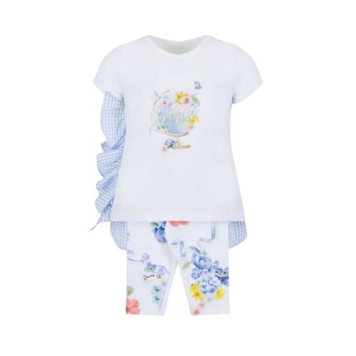 Lapin House Childrens/Kids Ruffle T-Shirt And Leggings Set