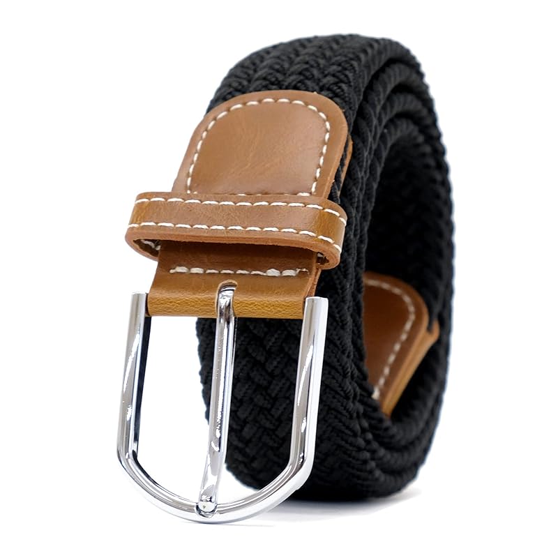 

[BEEL] veil belt mesh belt rubber belt men s ladies business casual Expansion and contraction braided No hole black