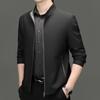 New Mulberry Silk Men's Jacket Spring and Autumn Business Casual Young and Middle-aged Stand Collar Thin Jacket Leader Dad Wear