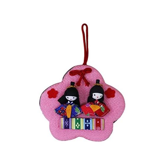 Osaka Choseido Hina Doll Compact Mini Crepe Hanging Hina Doll Mini Plum Shape Wall Hanging Hina Hina Height 9cm