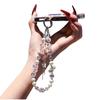 For Cell Phone Short Crystal Lanyard Strap Pearl Pendant Handmade Beads Chain Anti-Lost Hand Rope Fashion Light Ornament
