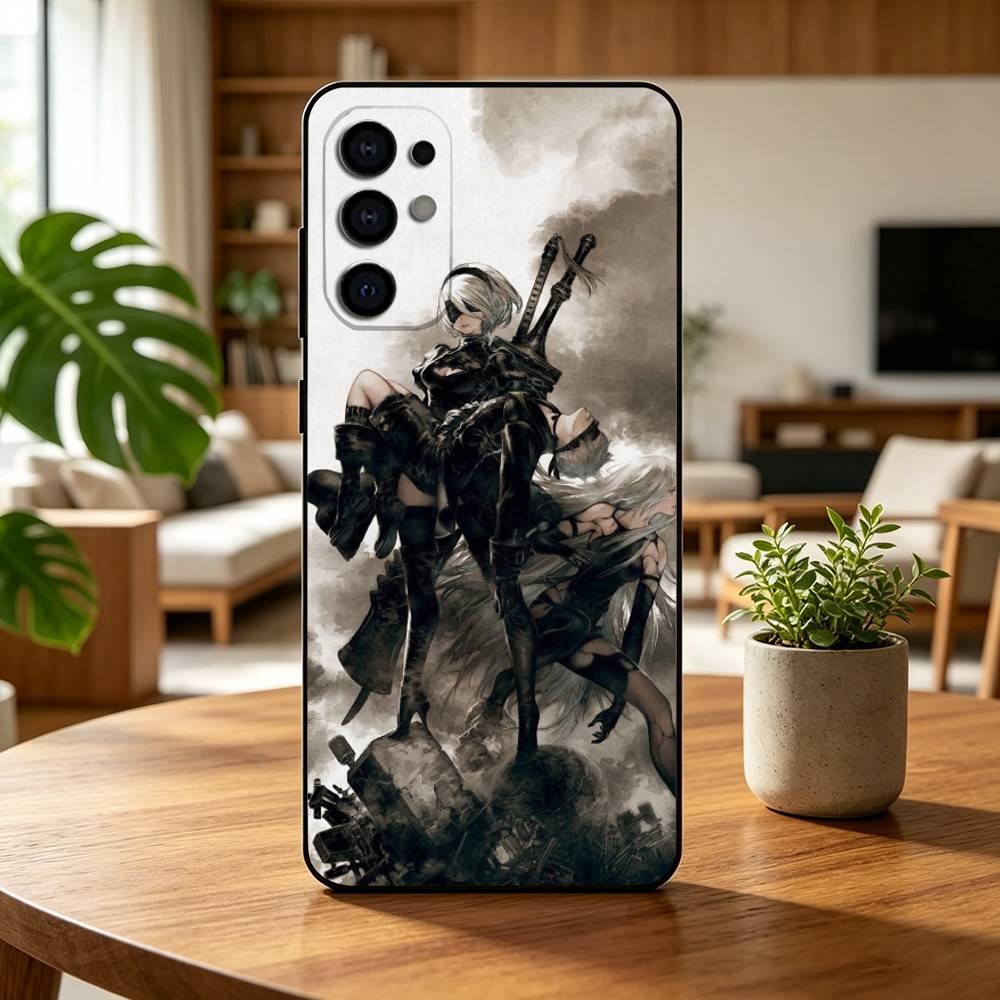Game NieR A-Automata 2B 9s Phone Case For Samsung S25,S24,S21,S22,S23,S30,Ultra,S20,Plus,Fe,Soft Silicone Black Cover