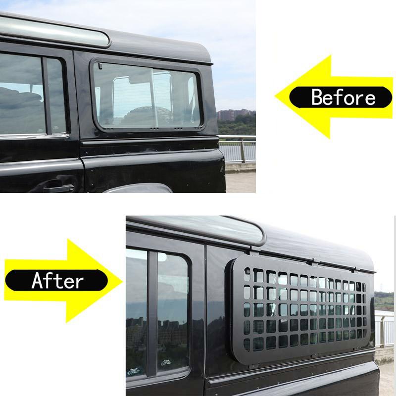 Aluminum alloy Rear Side Window Protective Hanging Bag Board Exterior For Land Rover Defender 110 130 2004-2019 Car Accessories