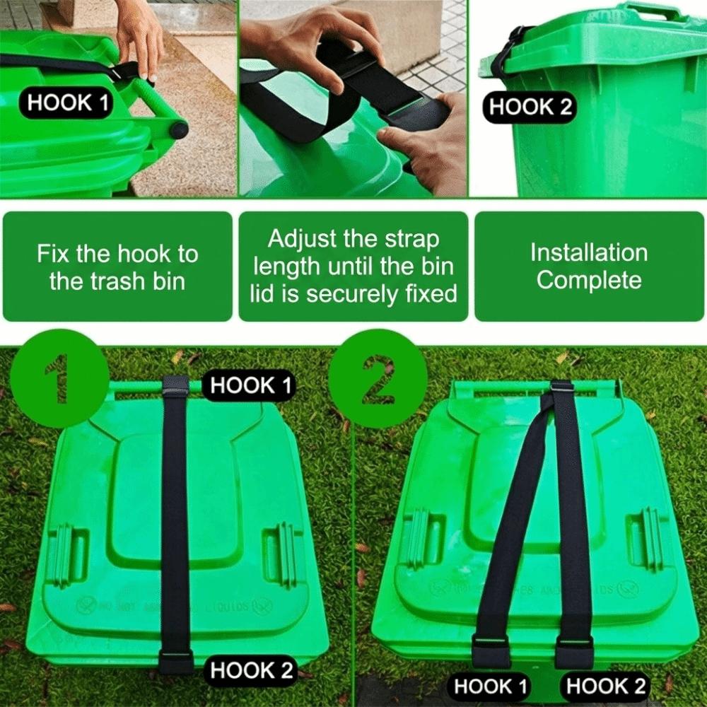 Metal Claws Trash Can Locks Adjustable Outdoor Trash Locks Bin Lid Locks Patio Garbage Bins
