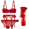 Varsbaby Sexy 5 Pcs Bras+Garters+Panties+Thongs+Stockings