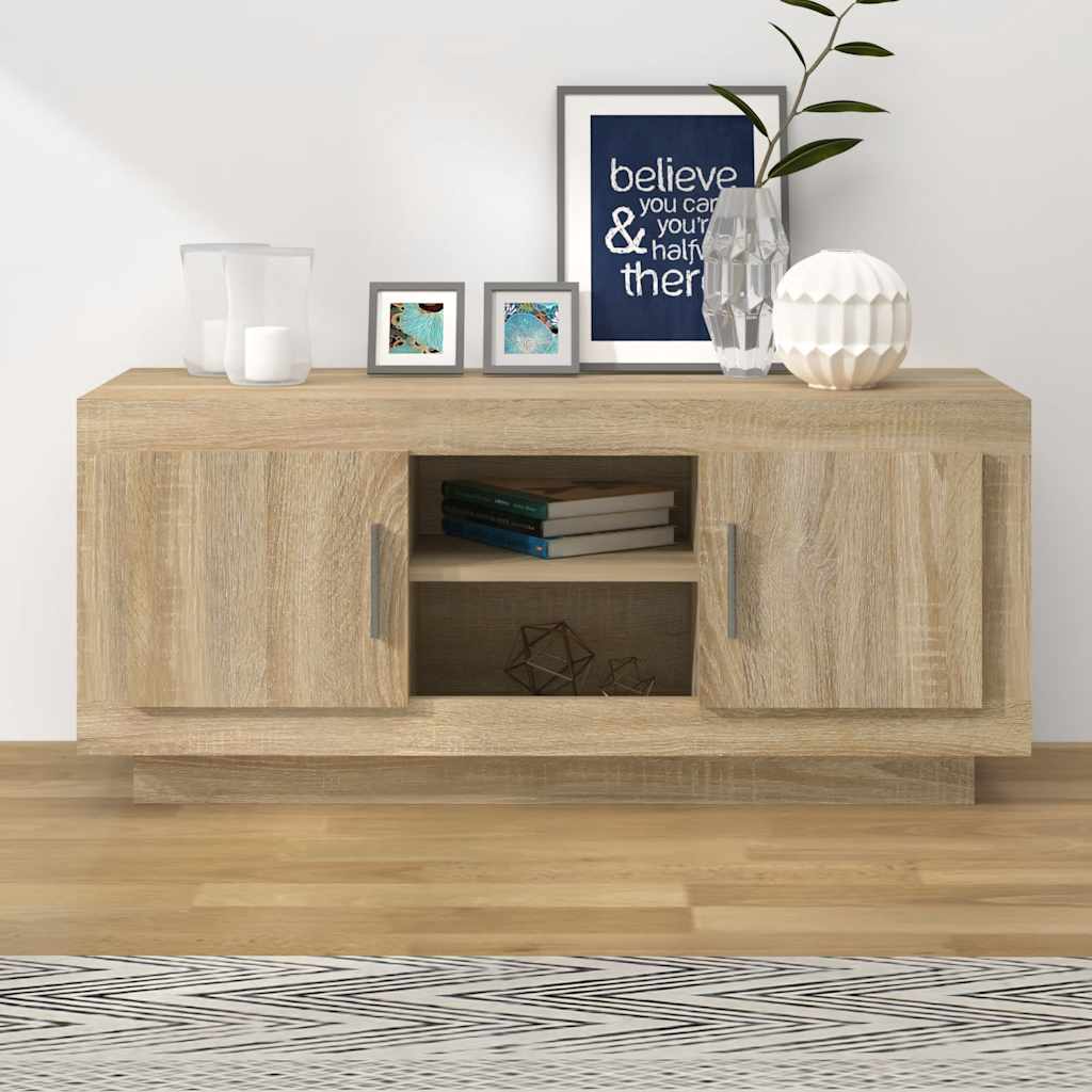TV Cabinet in Sonoma Oak 102 x 35 x 45 cm Engineered Wood