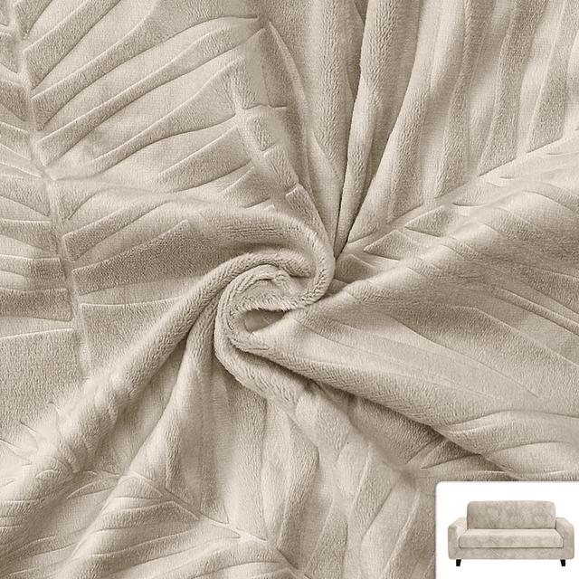 Velvet Fabric Sofa Covers For Living Room Plush Stretch Sofa Slipcover Thick Embossing Couch Cover Cold Protection Sofa Cover