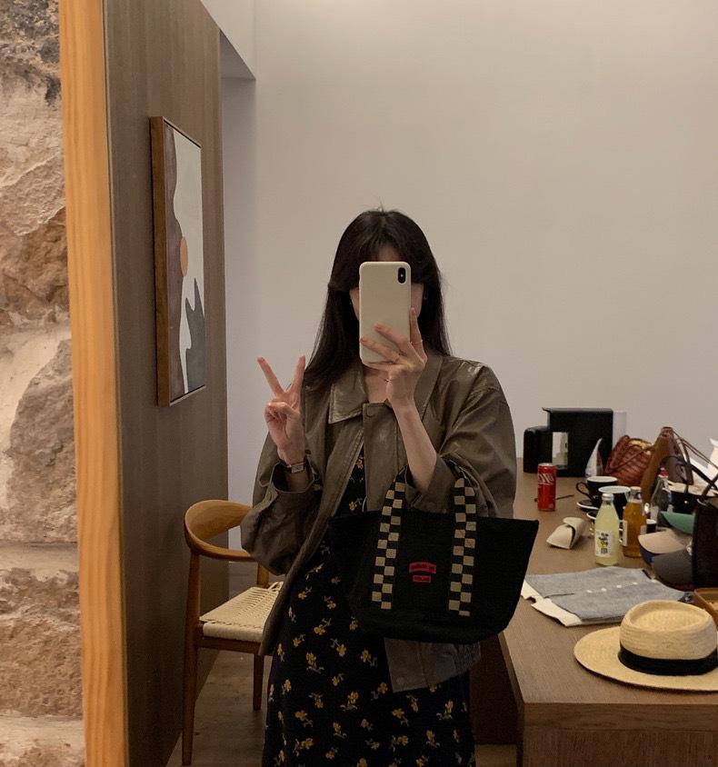 Women's Korean Style Retro Brown Faux Leather Pilot Jacket - Autumn High-End Versatile Outerwear.