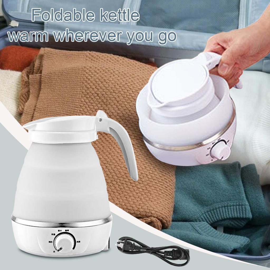 Seyahat Katlanabilir Elektrikli Kettle Hızlı Kaynama Otomatik Kapanma Küçük Su Isıtıcısı Beyaz