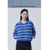 Stripe Knit Zip Cardigan Bakc53631