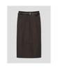 8SECONDS Belted H-Line Long Skirt Khaki