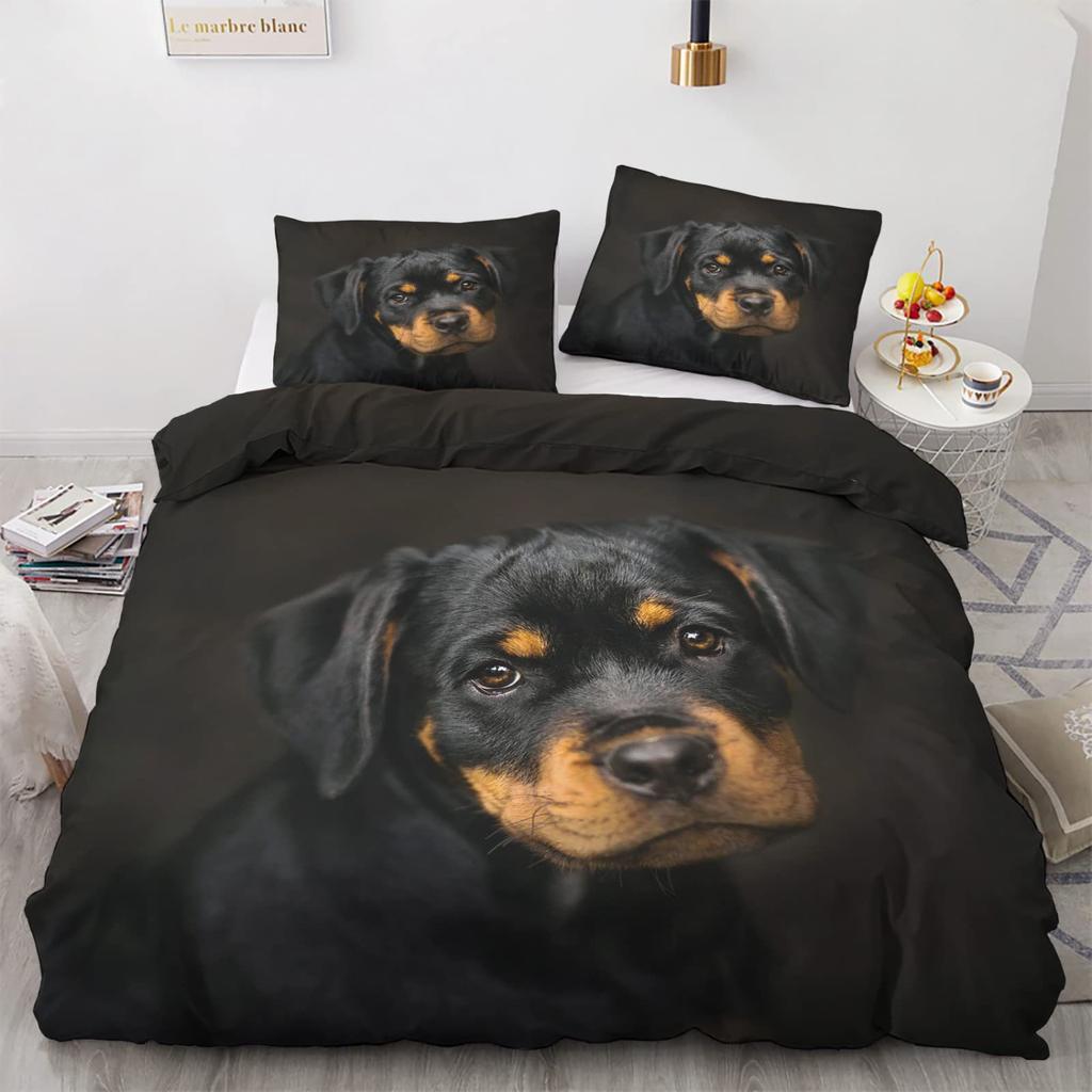 Pet Dog Hound Pattern Bedding Sets Cute Puppy Print Duvet Cover Bed Comforter Set Exquisite Bed Supplies Set Luxury Gift