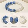 Beliebtes Hellblaues Kristallarmband, Leichter Luxus, Hochwertiges Gefühl, Exquisites Perlenarmband für Damen, Nischen-Vielseitiger Stil
