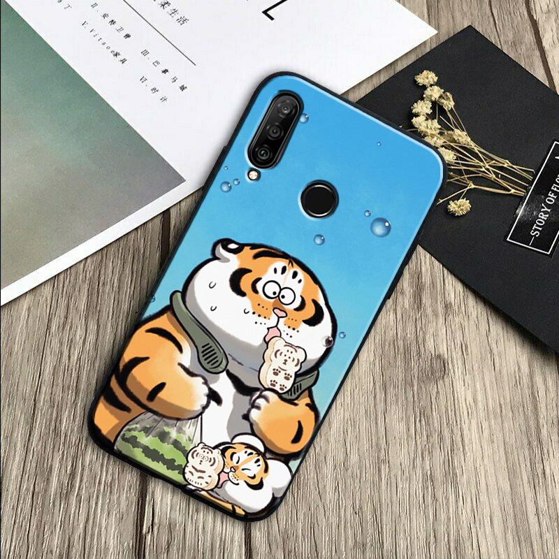 Cartoon Fat Tiger For Huawei Nova 11 12i 8i 7i 3i 9 10 SE Y60 Y61 Y70 Y72 Y73 Y90 Y91 P20 P30 Pro P40 Lite Case