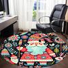 1pc Christmas Festive Office Round Area Rug, Indoor Mat Suitable ForOffice, Under Office Chairs Bedroom Living Room Home Decor, Room Deco  D027