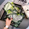 [Wholesale] Retro checkerboard silk silk scarf, small long mulberry silk scarf, women's versatile spring, autumn and winter thin scarf