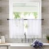 1Pc Cafe DIY Window Drapes Net Voile Weave Tier Tulle Kitchen Polyester Short Sheer Curtains