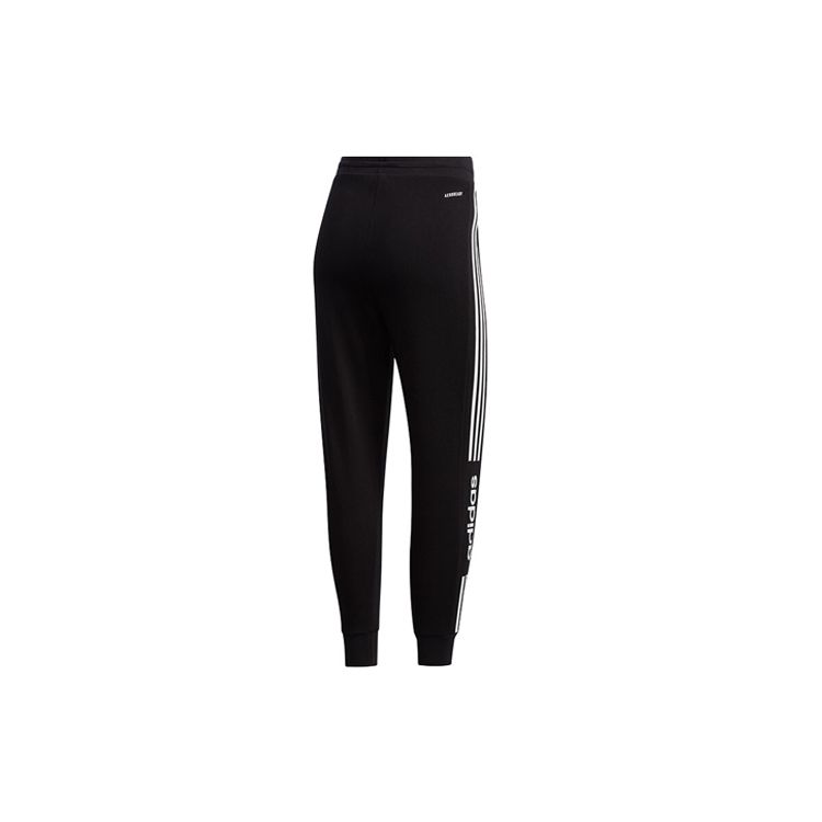 Adidas Neo Vintage Side Stripe Letter Knitted Sweatpants Women Bottoms Black FP7454