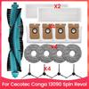 AD23-For Cecotec Conga 13090 Spin Revol Parts Accessories Main Side Brush HEPA Filter Mop Cloth Dust Bags Replacement