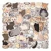 60Pcs Cat Sticker Cartoon Pattern Waterproof Adorable Decorative Water Bottle Laptop Skateboard Cat Sticker Reward Gift