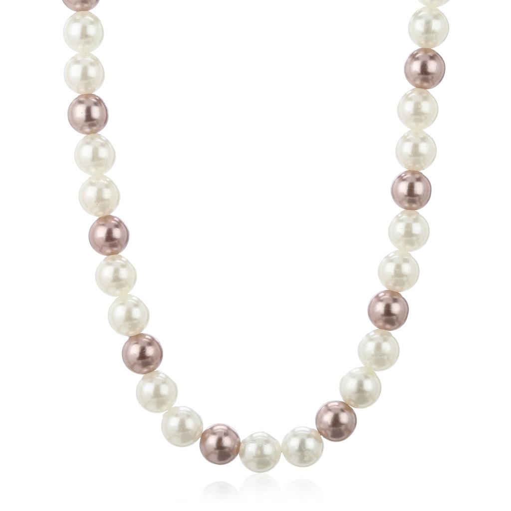 Náhrdelník Estele s bílými a růžovými perlami